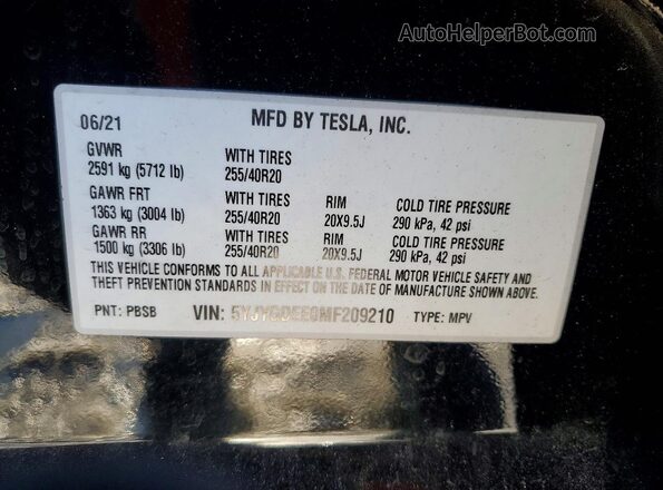 5YJYGDEE0MF209210 2021 TESLA MODEL Черный Вид подкапотного пространства