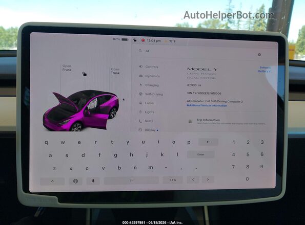 5YJYGDEE1LF018006 2020 TESLA MODEL Y Gray Вид задніх сидінь