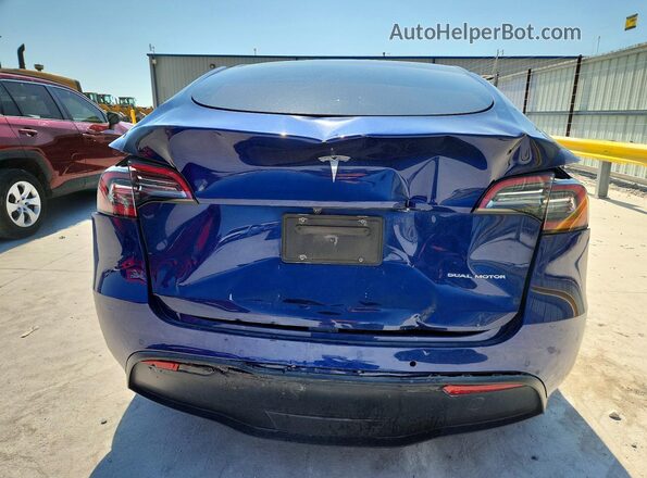 5YJYGDEE1MF144125 2021 TESLA MODEL Синий Вид сзади