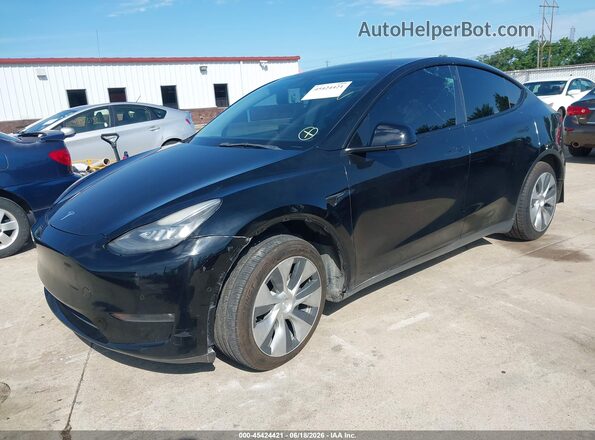 5YJYGDEE1MF258528 2021 TESLA MODEL Y Black წინა მარცხენა ხედი სამი მეოთხედიდან