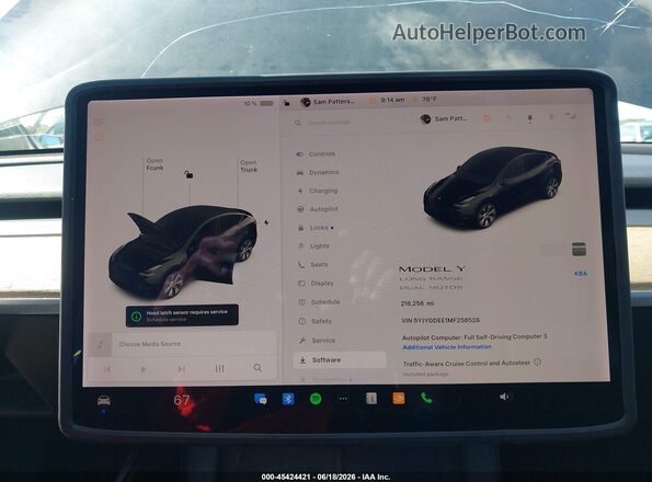 5YJYGDEE1MF258528 2021 TESLA MODEL Y Black 