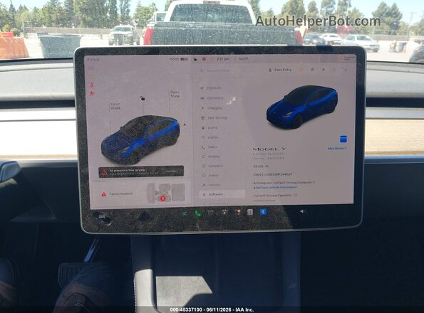 5YJYGDEE1MF294624 2021 TESLA MODEL Y Синий Вид задних сидений