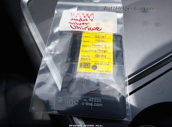 5YJYGDEE2MF187887 2021 TESLA MODEL Y Blue Dashboard view
