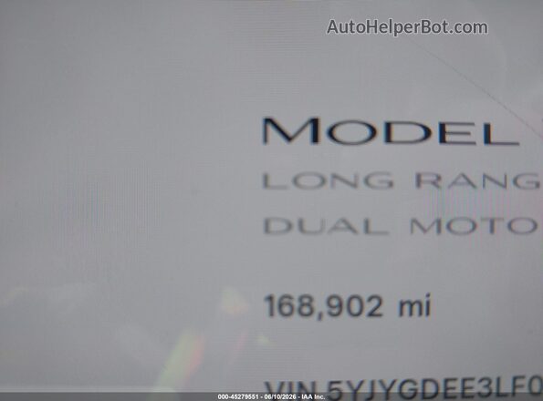 5YJYGDEE3LF029265 2020 TESLA MODEL Y Black Սալոնի 360 աստիճան տեսք
