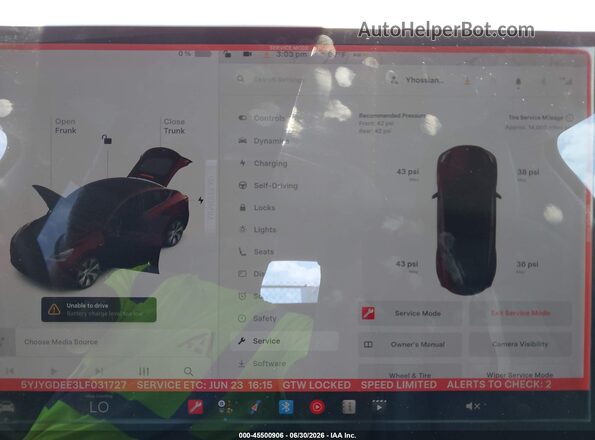 5YJYGDEE3LF031727 2020 TESLA MODEL Y Красный 