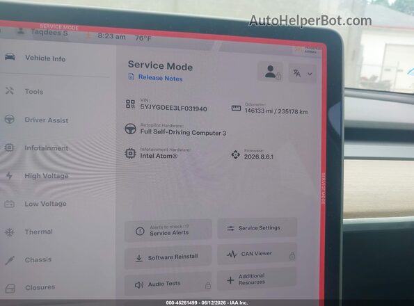 5YJYGDEE3LF031940 2020 TESLA MODEL Y White 