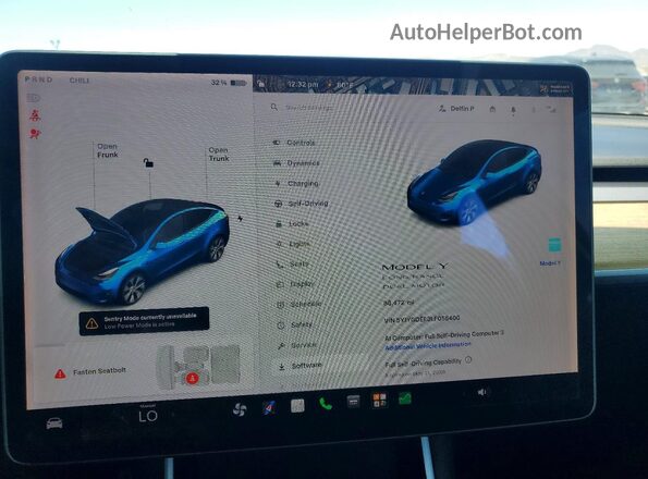 5YJYGDEE3LF055400 2020 TESLA MODEL Синий Вид щитка приборов