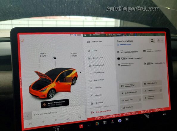 5YJYGDEE3MF069010 2021 TESLA MODEL Синий Вид щитка приборов