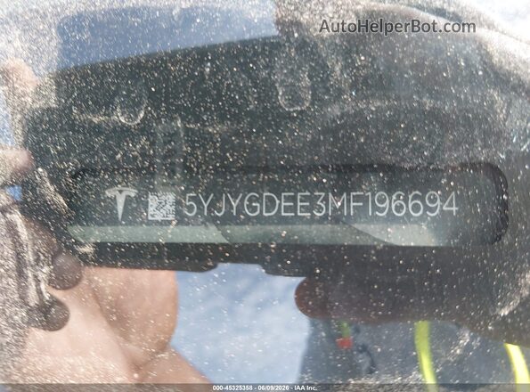 5YJYGDEE3MF196694 2021 TESLA MODEL Y White Вид підкапотного простору
