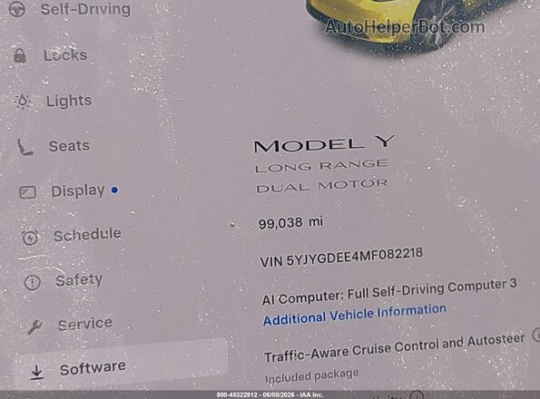 5YJYGDEE4MF082218 2021 TESLA MODEL Y Серый 