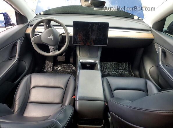 5YJYGDEE4MF207363 2021 TESLA MODEL Blue Առջևի վահանակի տեսք