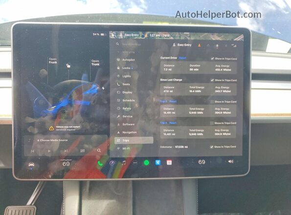 5YJYGDEE4MF207363 2021 TESLA MODEL Blue Սարքավորումների վահանակի տեսք