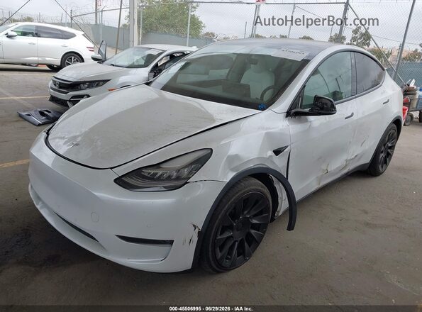 5YJYGDEE4MF277171 2021 TESLA MODEL Y White წინა მარცხენა ხედი სამი მეოთხედიდან