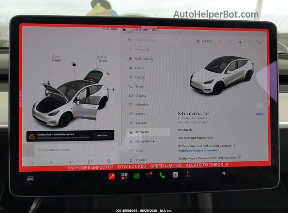 5YJYGDEE4MF277171 2021 TESLA MODEL Y White 