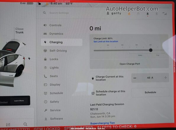 5YJYGDEE4MF277171 2021 TESLA MODEL Y White 
