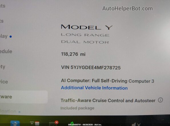 5YJYGDEE4MF278725 2021 TESLA MODEL Y Gray Вид задніх сидінь