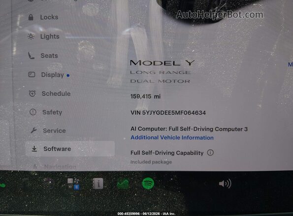 5YJYGDEE5MF064634 2021 TESLA MODEL Y Черный 