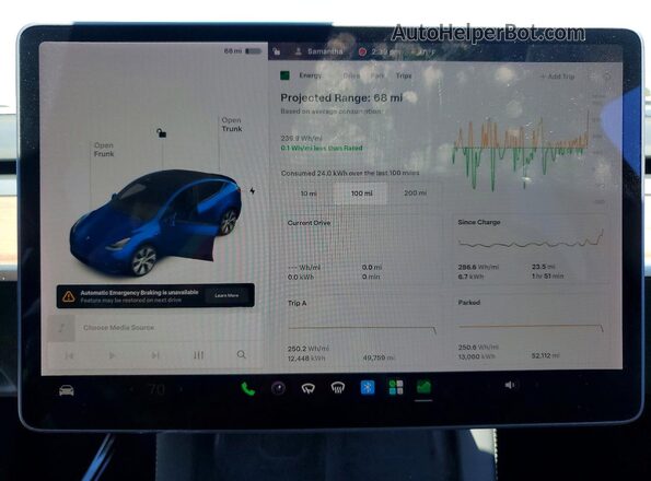 5YJYGDEE5MF153264 2021 TESLA MODEL Blue ხელსაწყოთა პანელის ხედი