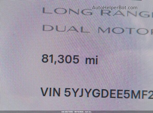 5YJYGDEE5MF233521 2021 TESLA MODEL Y Blue 