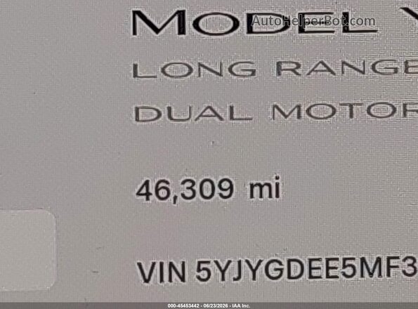 5YJYGDEE5MF306144 2021 TESLA MODEL Y White 360 interior view