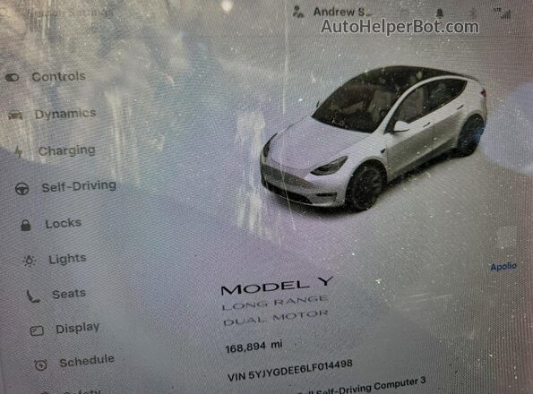 5YJYGDEE6LF014498 2020 TESLA MODEL White 