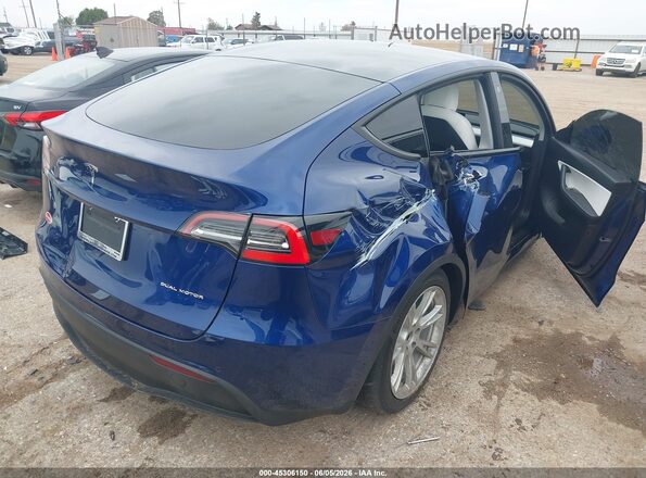 5YJYGDEE6MF078624 2021 TESLA MODEL Y Blue Задня права чверть
