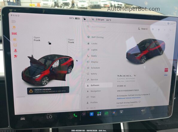5YJYGDEE6MF078624 2021 TESLA MODEL Y Blue Вид задніх сидінь