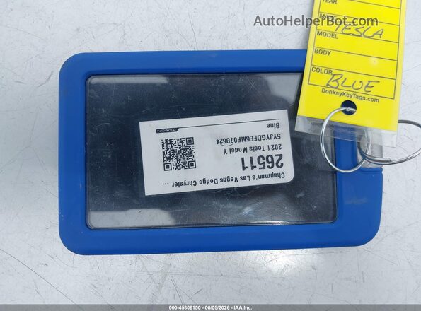 5YJYGDEE6MF078624 2021 TESLA MODEL Y Blue Вид ззаду