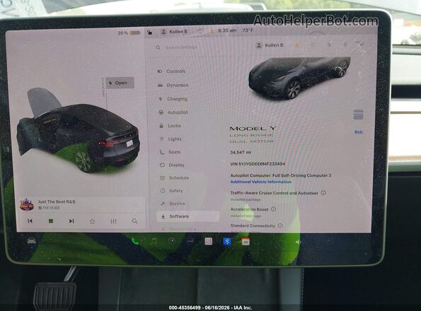 5YJYGDEE6MF233494 2021 TESLA MODEL Y Gray Հետևի նստատեղերի տեսք