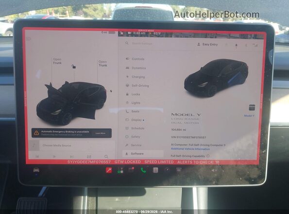 5YJYGDEE7MF076557 2021 TESLA MODEL Y Black Vista de los asientos traseros