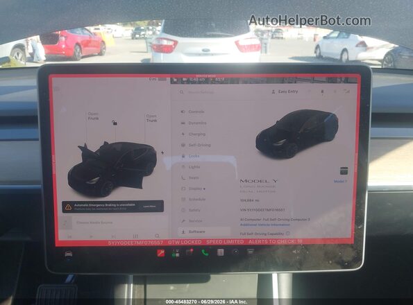5YJYGDEE7MF076557 2021 TESLA MODEL Y Black 