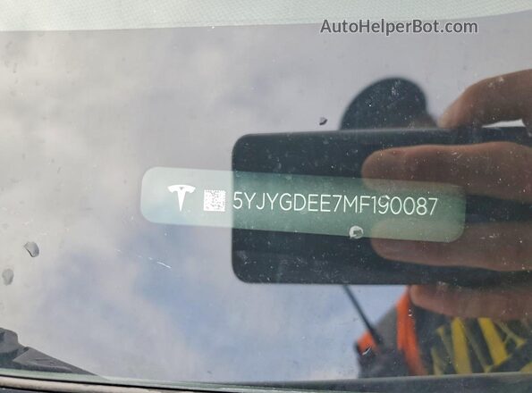 5YJYGDEE7MF190087 2021 TESLA MODEL White Вид наклейки з VIN-кодом