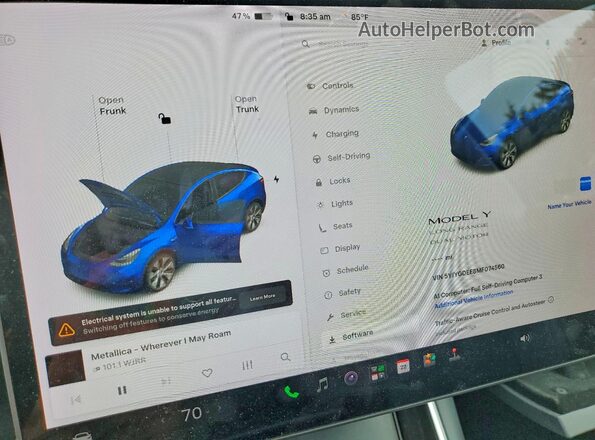 5YJYGDEE8MF074560 2021 TESLA MODEL Blue Սարքավորումների վահանակի տեսք