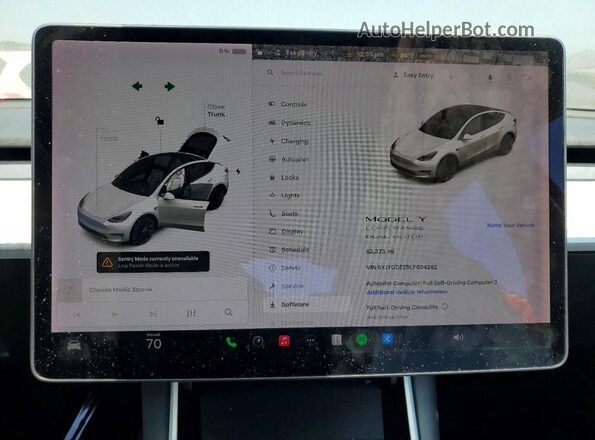 5YJYGDEE9LF034292 2020 TESLA MODEL Белый Вид щитка приборов