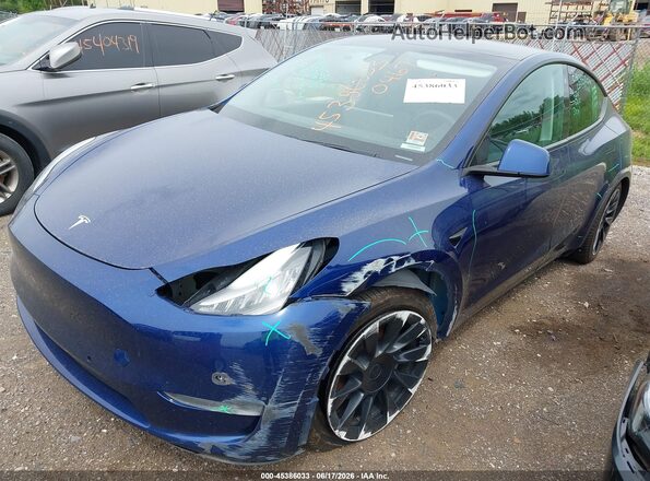 5YJYGDEE9MF070467 2021 TESLA MODEL Y Синий Передняя левая четверть