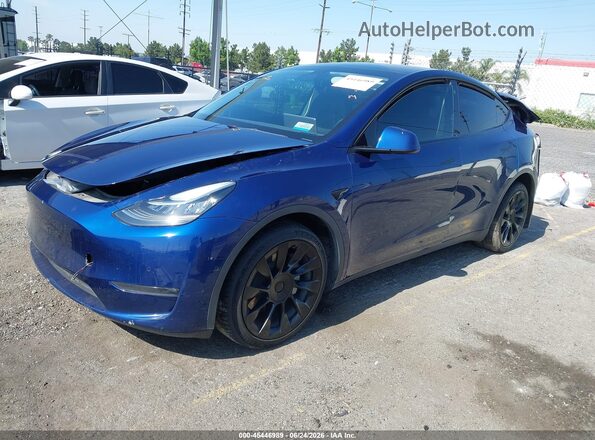 5YJYGDEE9MF287646 2021 TESLA MODEL Y Blue Առջևի ձախ երեք քառորդ տեսարան