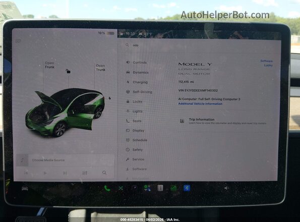 5YJYGDEEXMF140302 2021 TESLA MODEL Y White 