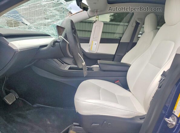 5YJYGDEEXMF274842 2021 TESLA MODEL Blue Widok wnętrza z przodu