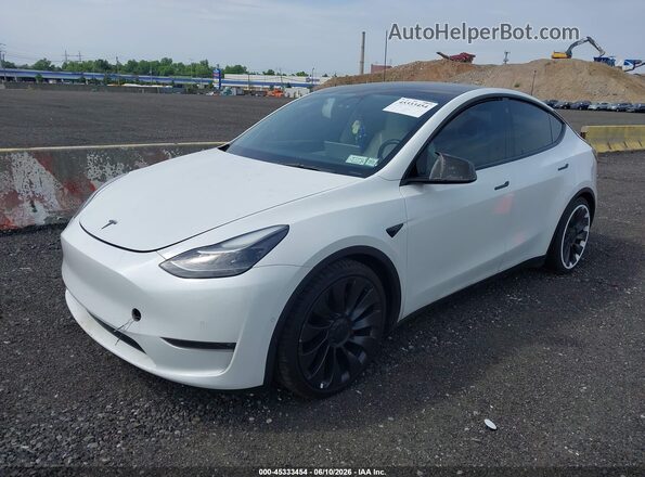 5YJYGDEF0MF250736 2021 TESLA MODEL Y White Առջևի ձախ երեք քառորդ տեսարան