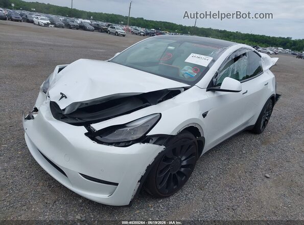 5YJYGDEF5MF178576 2021 TESLA MODEL Y White წინა მარცხენა ხედი სამი მეოთხედიდან