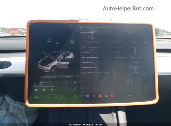 5YJYGDEF5MF178576 2021 TESLA MODEL Y White უკანა სავარძლების ხედი