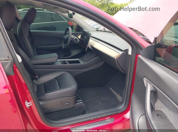 5YJYGDEF6MF259327 2021 TESLA MODEL Y Red Вид салону спереду