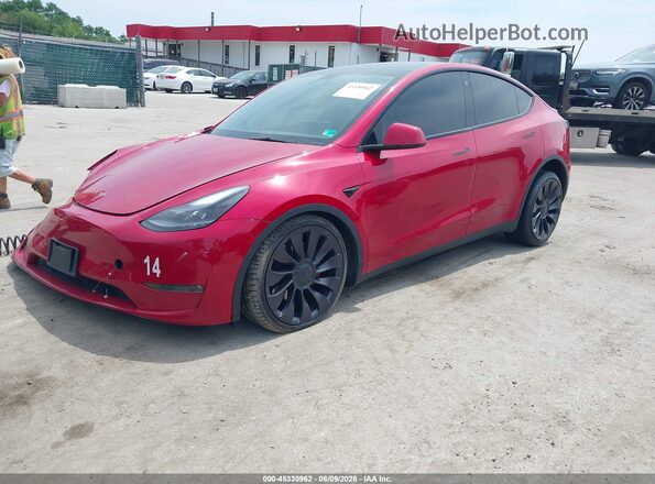 5YJYGDEF6MF259327 2021 TESLA MODEL Y Red Передня ліва чверть