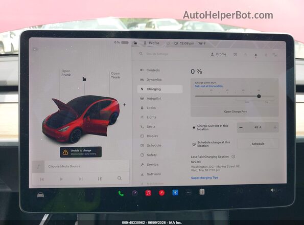 5YJYGDEF6MF259327 2021 TESLA MODEL Y Red 