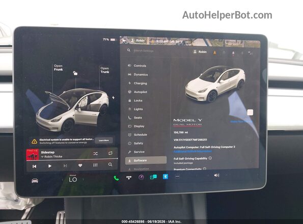 5YJYGDEF7MF298251 2021 TESLA MODEL Y White Rear seats view
