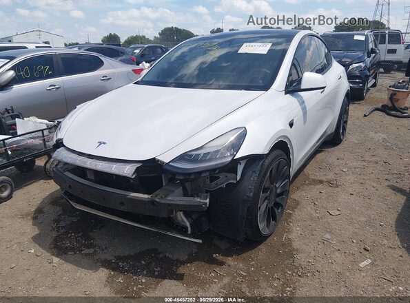 5YJYGDEF8LF037516 2020 TESLA MODEL Y Белый Передняя левая четверть