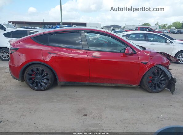 5YJYGDEF9LF039680 2020 TESLA MODEL Y Red უკანა სალონის ხედი