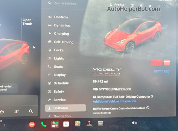 5YJYGDEF9MF139568 2021 TESLA MODEL Бордовый Вид щитка приборов