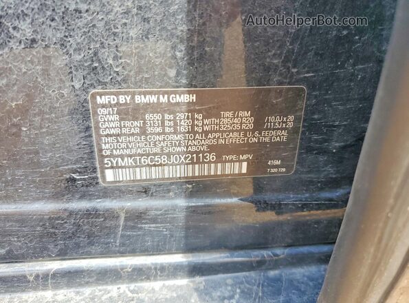 5YMKT6C58J0X21136 2018 BMW X5 Black Вид підкапотного простору