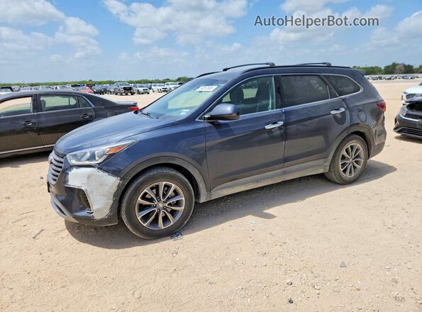 KM8SM4HF2KU305259 2019 HYUNDAI SANTA FE Синий Задняя левая четверть